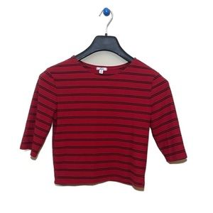 LSTRIPED Short sleeve T-Shirt Ardene | Black & Red